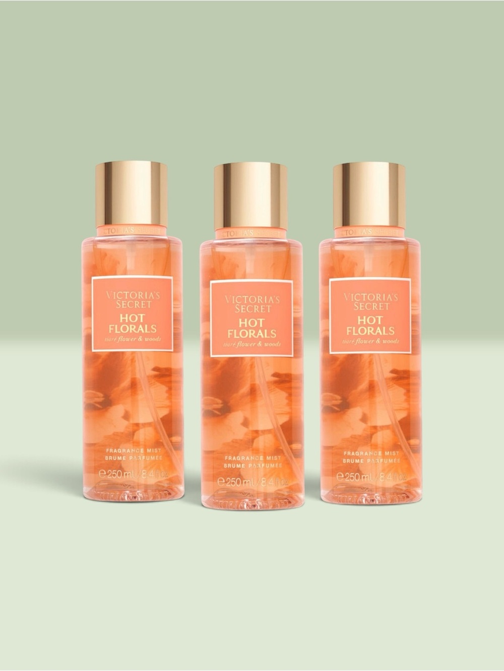 Victoria's Secret HOT FLORALS Fragrance Mist ~ 8.4 fl.oz. ( Lot of 3 )